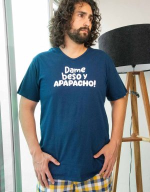 Jhl0187 - pijama hombre pantalón DAME BESO Y APAPACHO!