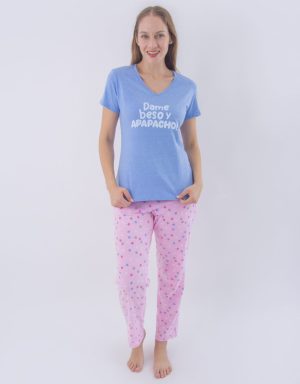 JML0234 - pijama mujer pantalón DAME BESO Y APAPACHO!