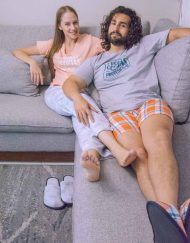 JPA0189 pijama parejas - ROBACOBIJAS PROFESIONAL - ella pantalón él bermuda