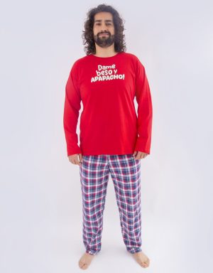 JHI0292 - pijama hombre invierno DAME BESO Y APAPACHO!