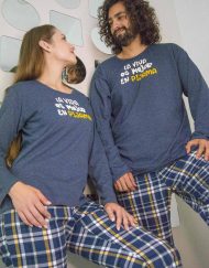 JPA0198 pijama parejas - LA VIDA ES MEJOR EN PIJAMA - ambos pantalón