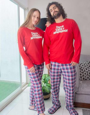 JPA0200 pijama parejas - DAME BESO Y APAPACHO! - ambos pantalón