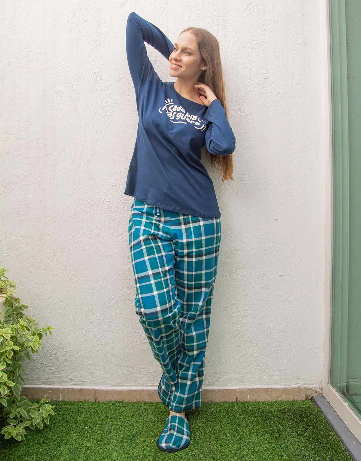 JPA0202 pijama parejas - CADA DÍA MÁS GUAPA/O - ambos pantalón - Imagen 3