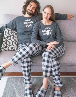 JPA0203 pijama parejas - PLEASE DÉJAME DORMIR - ambos pantalón