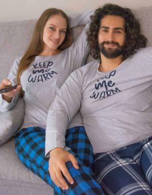 JPA0206 pijama parejas - KEEP ME WARM - ambos pantalón