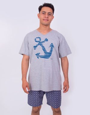 JHB0163 - pijama hombre bermuda ANCLA CAPITÁN