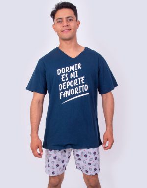 Jhb0177 - pijama hombre bermuda DORMIR ES MI DEPORTE FAVORITO