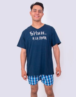 JHS0095 - pijama hombre short SHHH … A LA CAMA