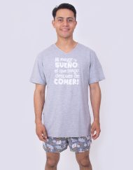 JHS0098 - pijama hombre short MI MAYOR SUEÑO: el que tengo después de COMER!