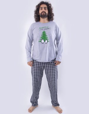 Jhi0226 - pijama hombre invierno - NAVIDAD TÚ Y YO... NO SÉ... PIÉNSALO PINGÜINOS