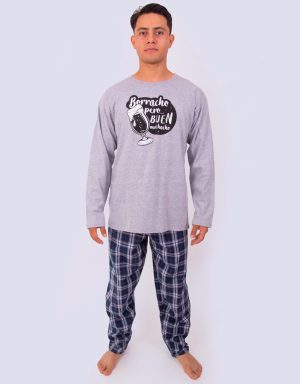 Jhi0231 - pijama hombre invierno BORRACHO PERO BUEN MUCHACHO