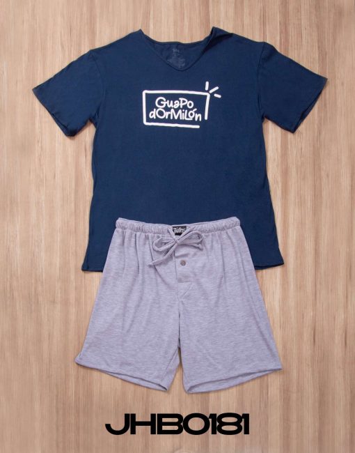 JPA0226 pijama parejas - GUAPA DORMILONA/GUAPO DORMILÓN - ella camisón, él bermuda - Imagen 2