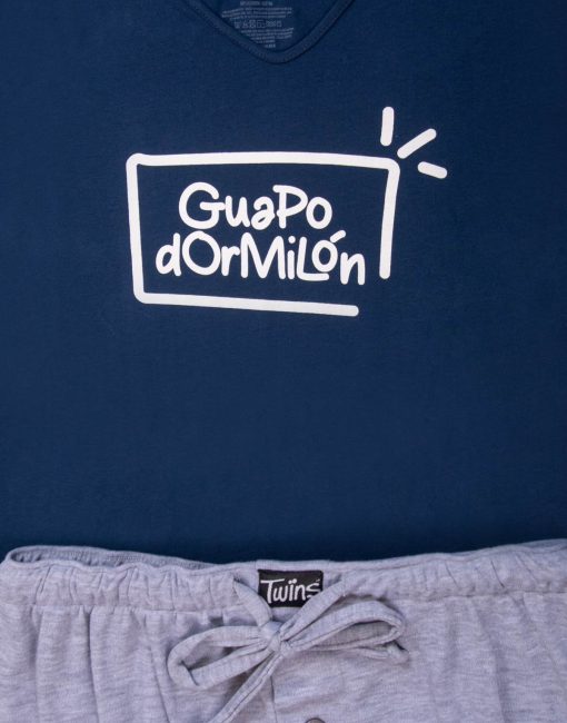 JPA0226 pijama parejas - GUAPA DORMILONA/GUAPO DORMILÓN - ella camisón, él bermuda - Imagen 4