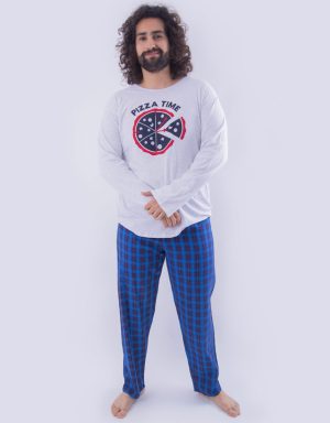 Jhi0222 - pijama hombre invierno PIZZA TIME