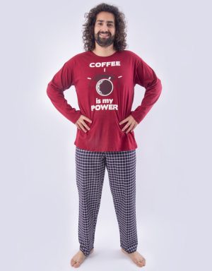 Jhi0228 - pijama hombre invierno COFFEE IS MY POWER