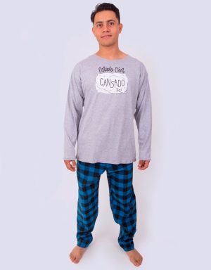 JHI0267 - pijama hombre invierno ESTADO CIVIL CANSADO