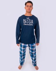 JHI0271 - pijama hombre invierno LA BESTIA RONCADORA