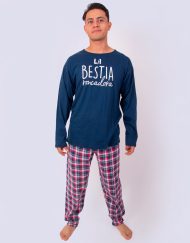 JHI0309 - pijama hombre invierno LA BESTIA RONCADORA