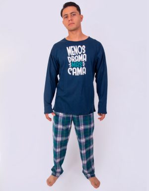 JHI0327 - pijama hombre invierno MENOS DRAMA MAS CAMA