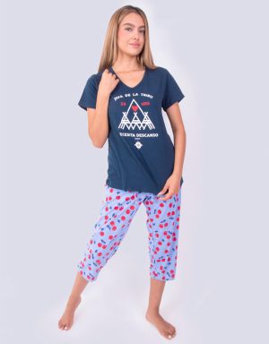 JMC0230 - pijama mujer capri JEFA DE LA TRIBÚ NECESITA DESCANSO