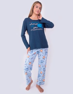 Jmi0226 - pijama mujer invierno polar I WHALE ALWAYS LOVE YOU