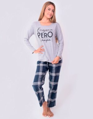 JMI0265 - pijama mujer invierno ENOJONA PERO GUAPA