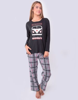 JMI0272 - pijama mujer invierno LA VIDA ES UNA AVENTURA