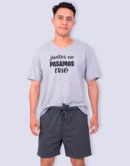Jhb0180 - pijama hombre bermuda JUNTOS NO PASAMOS FRÍO