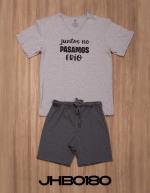 Jhb0180 - pijama hombre bermuda JUNTOS NO PASAMOS FRÍO