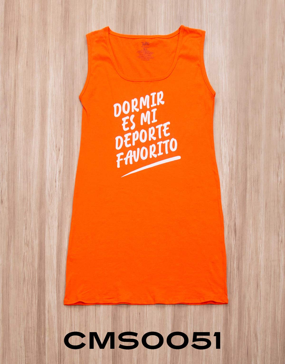 CMS0051 - camisón sin manga DORMIR ES MI DEPORTE FAVORITO - Imagen 3