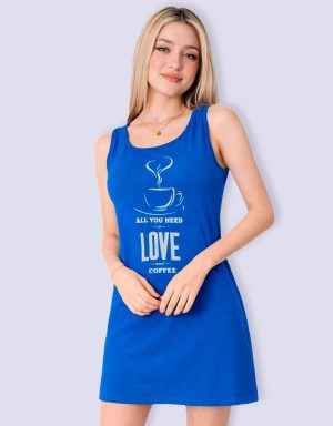 CMS0053 - camisón sin manga ALL WE NEED IS LOVE AND COFFEE