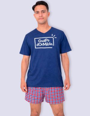 JHS0103 - pijama hombre short GUAPO DORMILÓN