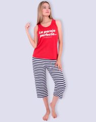 JMC0252 - pijama mujer capri LA PAREJA PERFECTA DURMIENDO