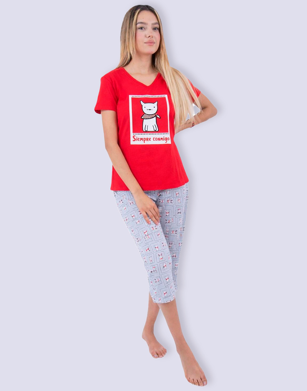 JMC0255 - pijama mujer capri SIEMPRE CONMIGO