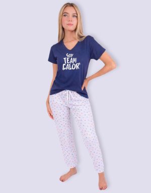 JML0251 - pijama mujer pantalón SOY TEAM CALOR