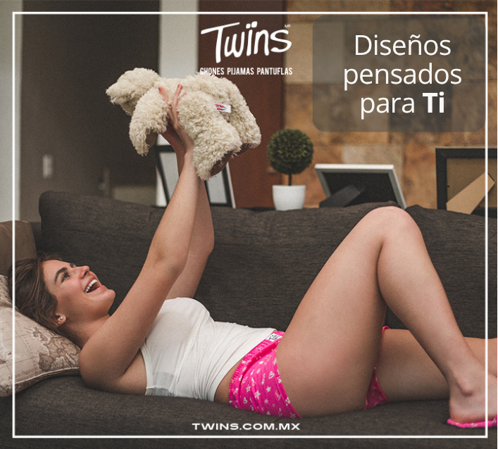 pijama mujer Twins México a juego con pantuflas