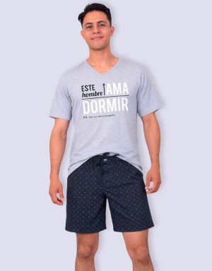 JHB0190 - pijama hombre bermuda ESTE HOMBRE AMA DORMIR sin ser interrumpido