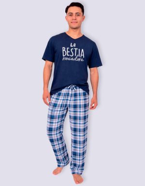 JHL0200 - pijama hombre pantalón LA BESTIA RONCADORA
