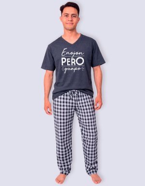 JHL0202 - pijama hombre pantalón ENOJÓN PERO GUAPO