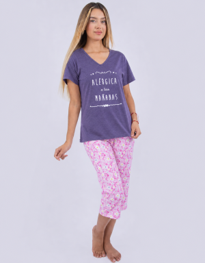 JMC0259 - pijama mujer capri ALÉRGICA A LAS MAÑANAS