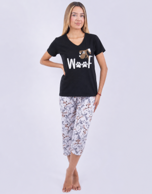 JMC0261 - pijama mujer capri WOOF - PERRO