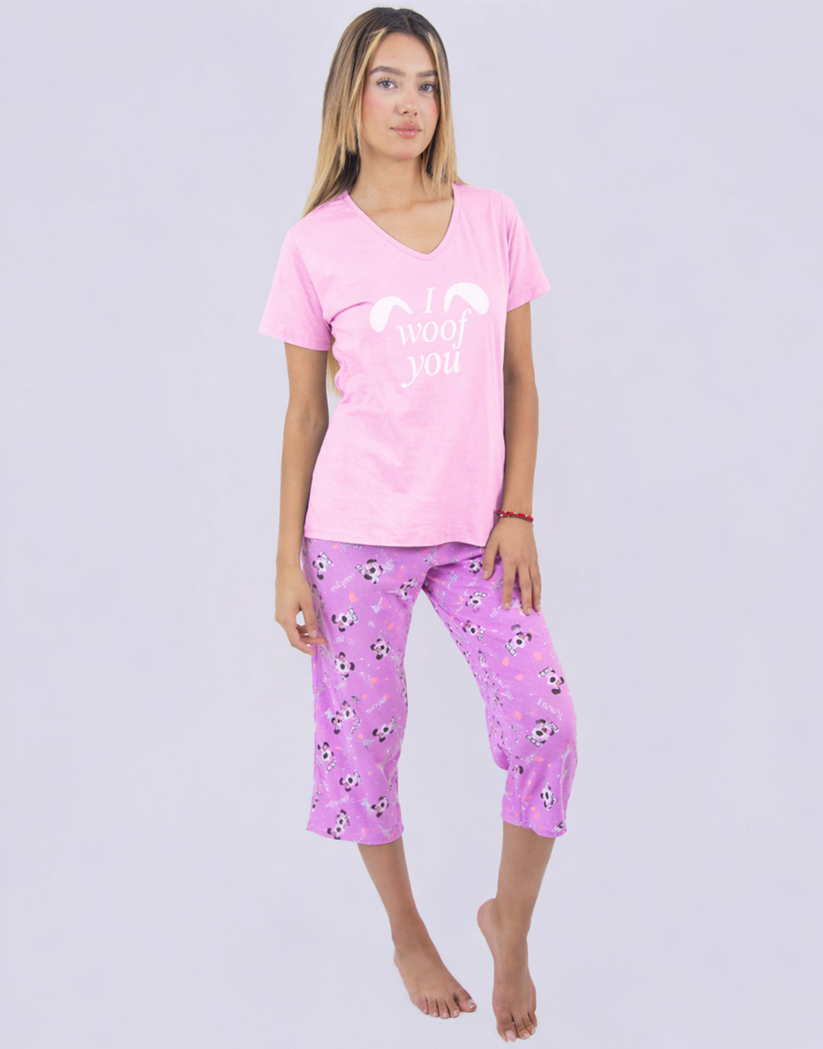 JMC0241 - pijama mujer capri I WOOF YOU