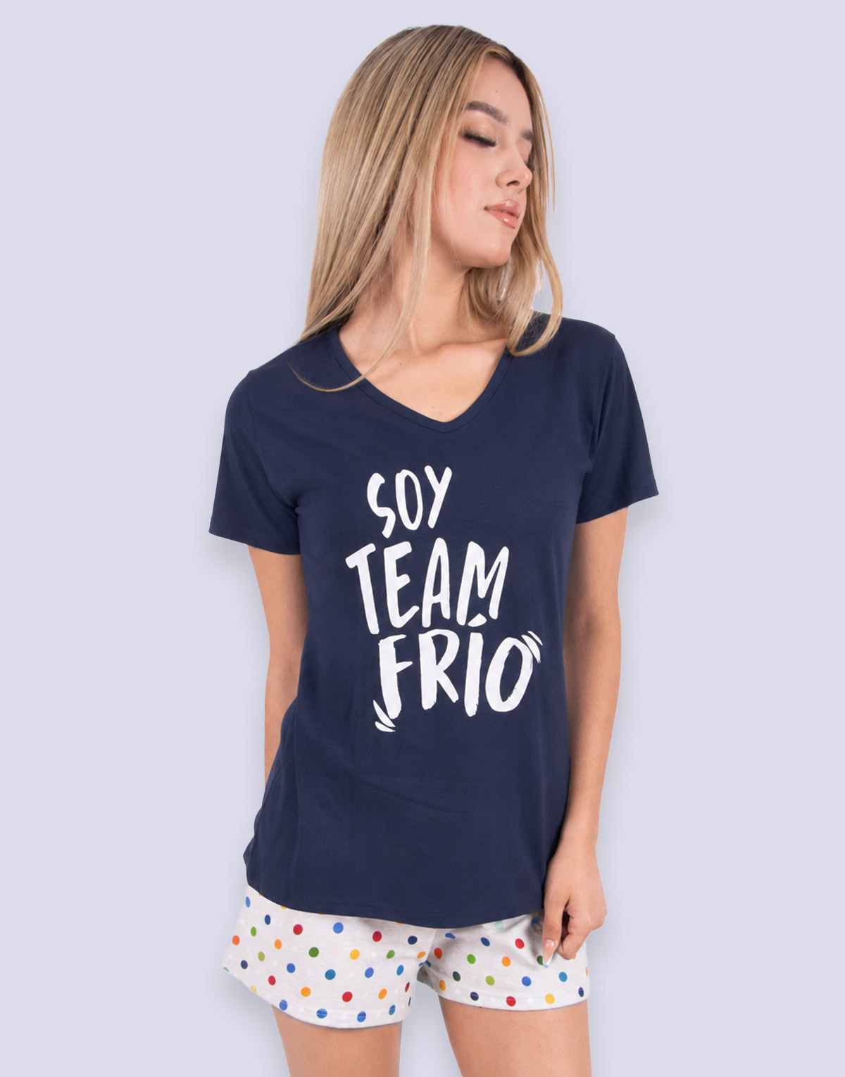 JMS0357 - pijama mujer short SOY TEAM FRÍO